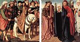 Gerard David Canvas Paintings - Pilate's Dispute with the High Priest; The Holy Women and St John at Golgotha